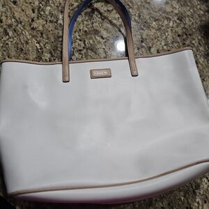 Coach White Leather Tote Bag